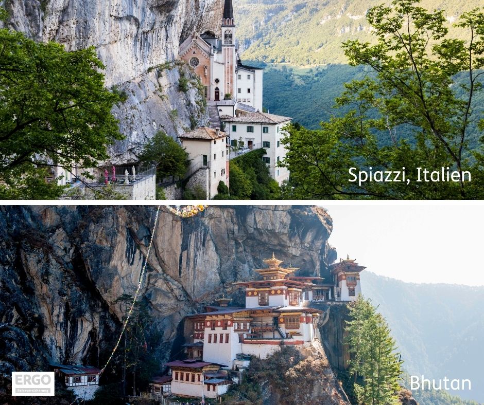 Reisezwilling Kloser in Spiazzi in Italien und Tigersnest in Bhutan