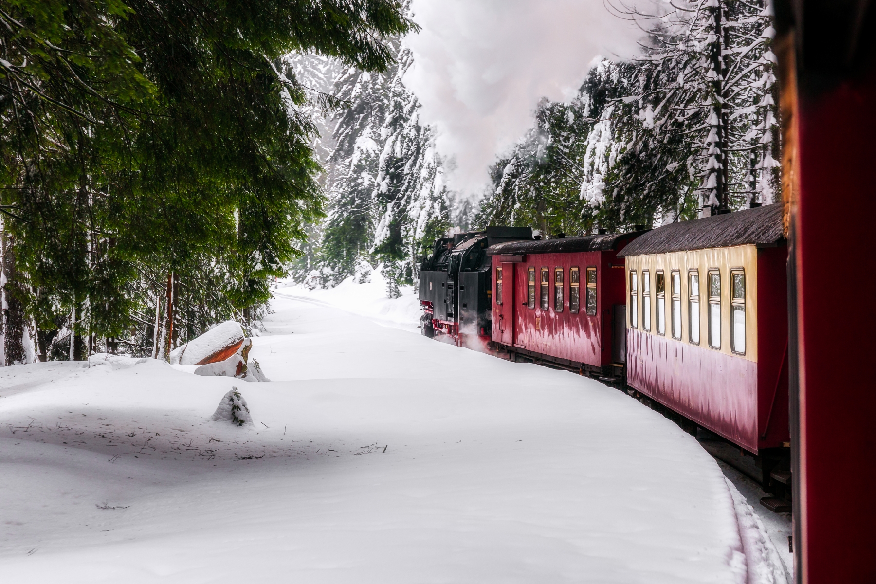 Zugstrecken Deutschland - Brockenbahn im Winter