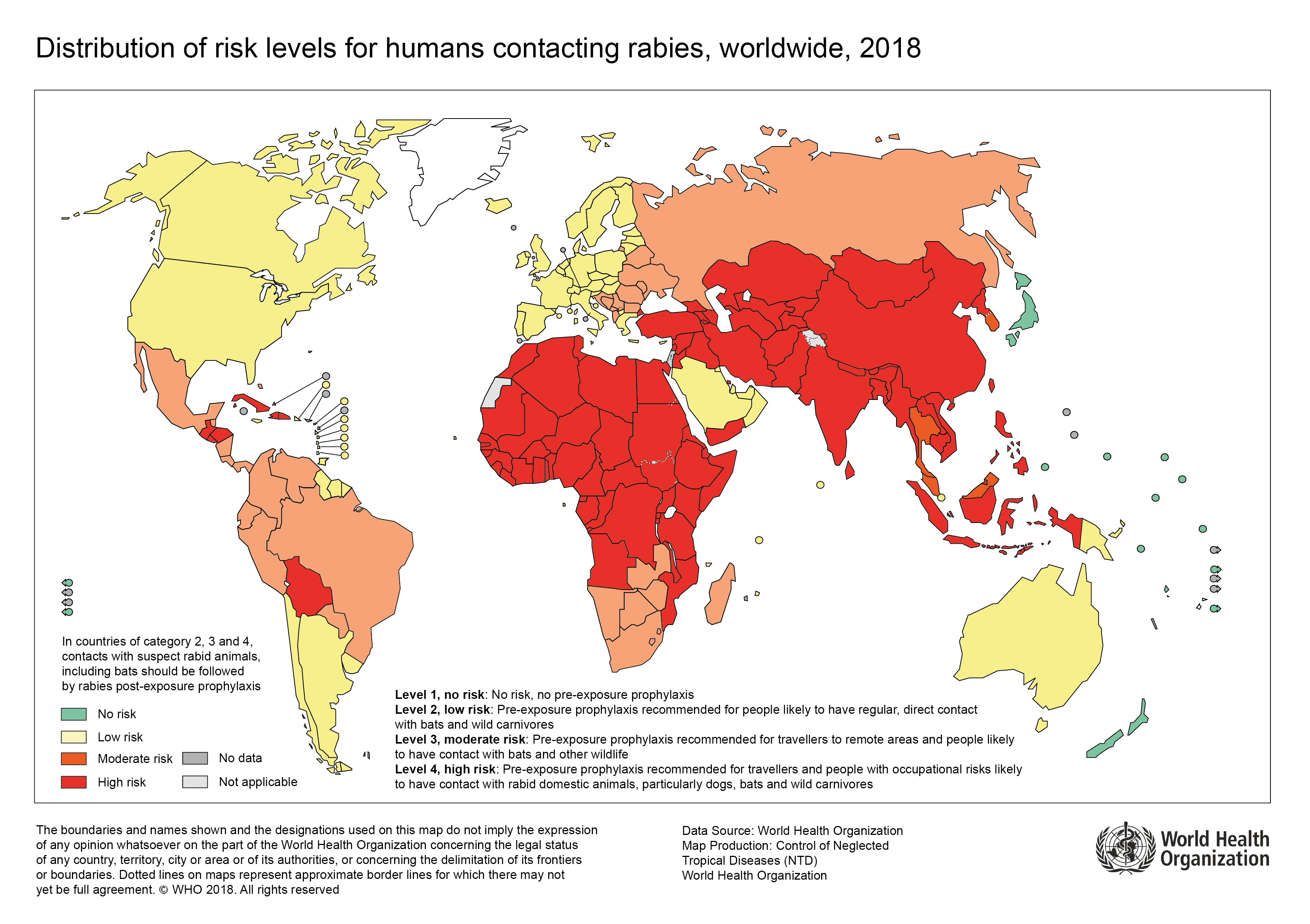 Weltkarte Tollwutrisiko